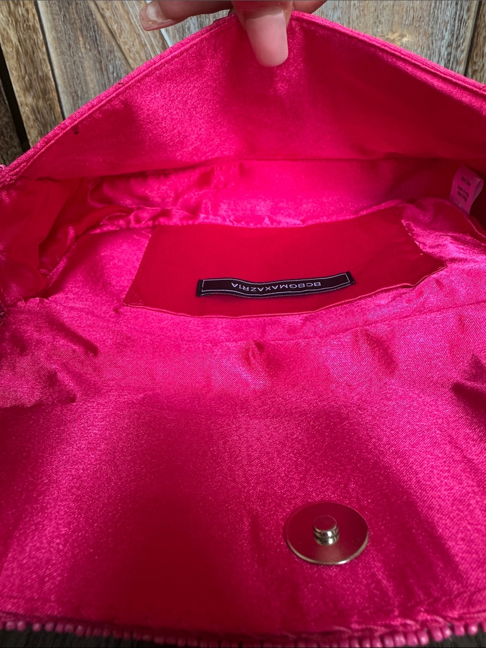 BCBGMaxAzria Pink Floral Beaded Shoulder Handbag Purse - Picture 10 of 14